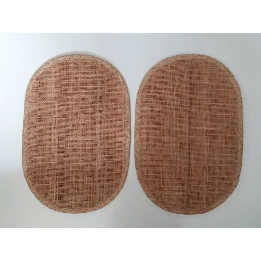 set of 2 PLACEMATS wicker Rattan WOVEN straw NWOT VINTAGE 19”x13” brown tan